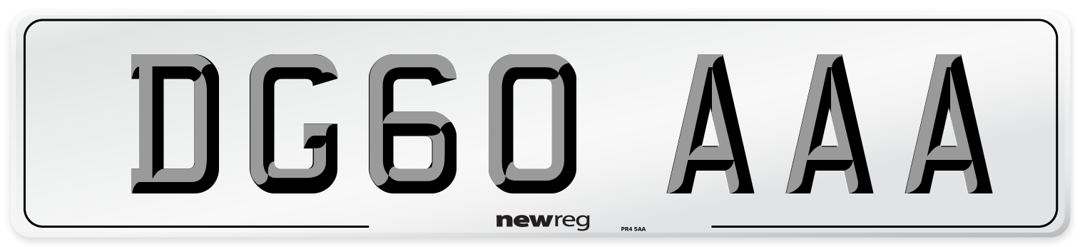 DG60 AAA Number Plate from New Reg